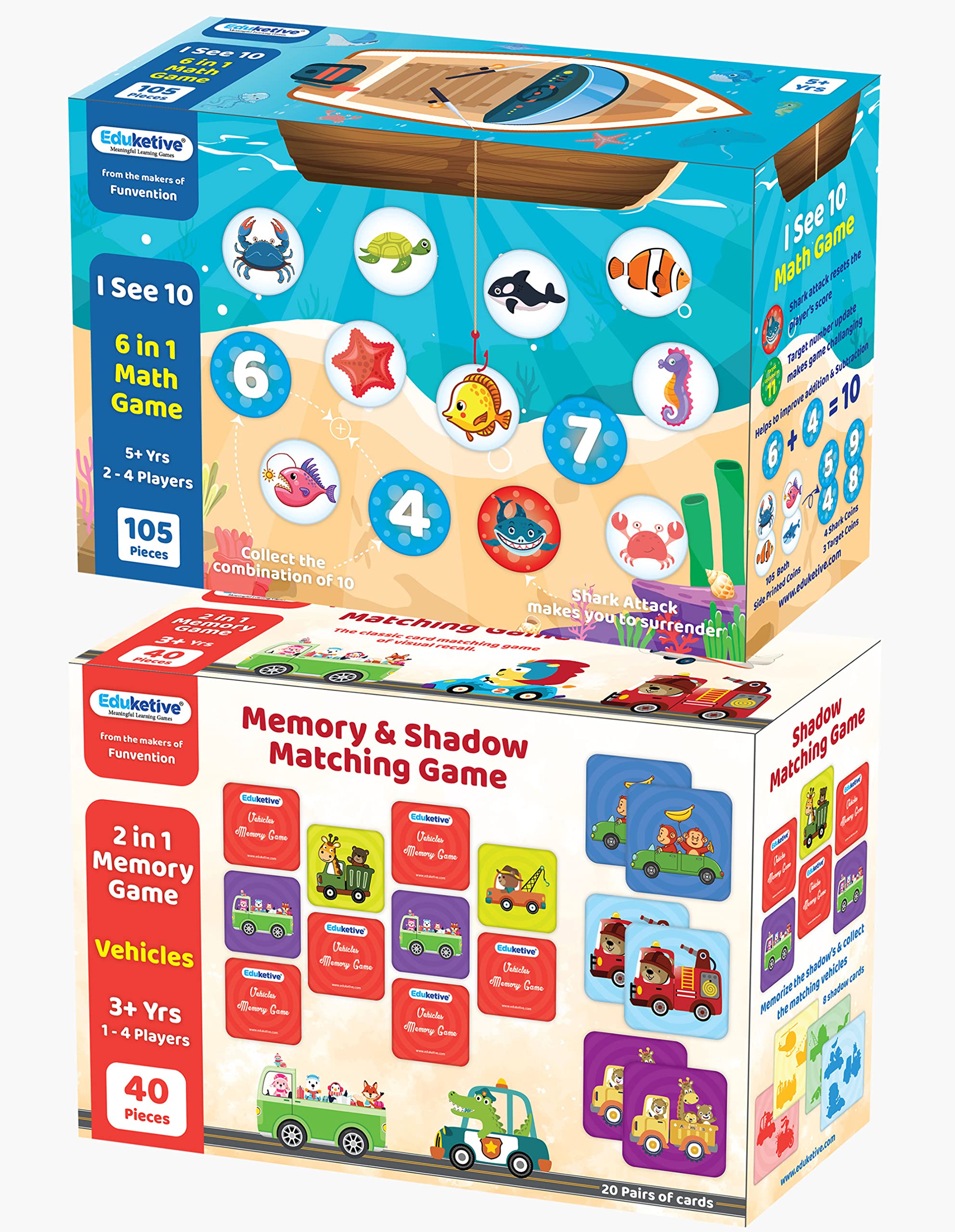 See full amazon price history chart for Eduketive Combo of 2 - I See 10 Six in 1 Math Game & Vehicles 2 in 1 Memory & Shadow Matching Game - Learning & Educational Game for Kids Age 5 to 10 Years Old Eduketive Combo of 2 - I See 10 Six in 1 Math Game & Vehicles 2 in 1 Memory & Shadow Matching Game - Learning & Educational Game for Kids Age 5 to 10 Years Old (B0B4K9YZCN) Amazon Price History, Amazon Price Tracker