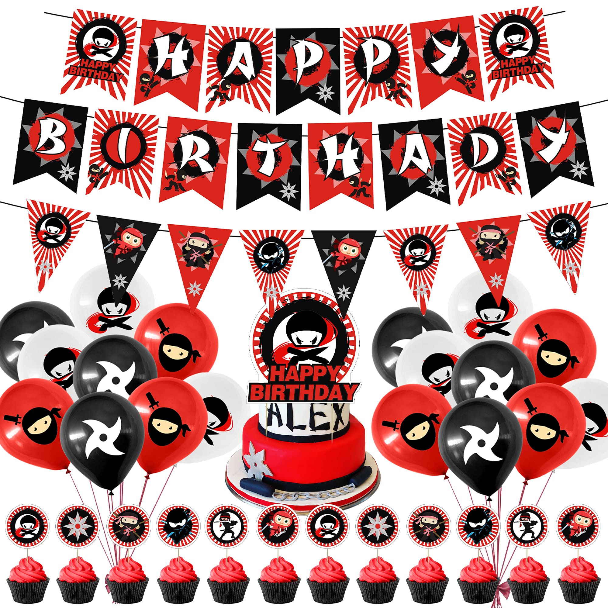Buy Ninja Birthday Party Decorations, Ninja Theme Party Supplies Happy