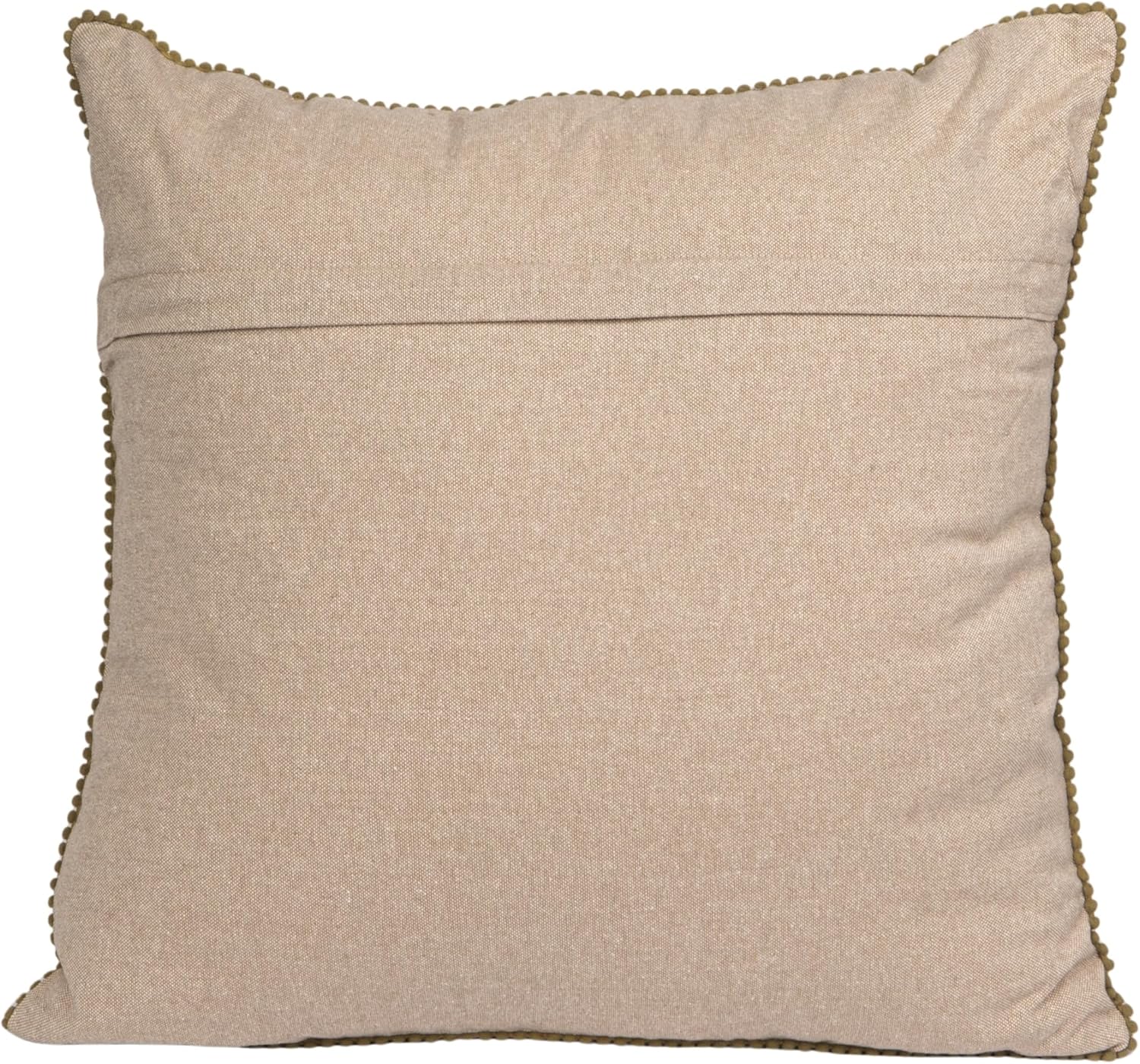 Creative Co-Op Cotton Blend Velvet Printed Pillow with Flowers and Mini Pom Pom Trim, Multicolor - Image 4