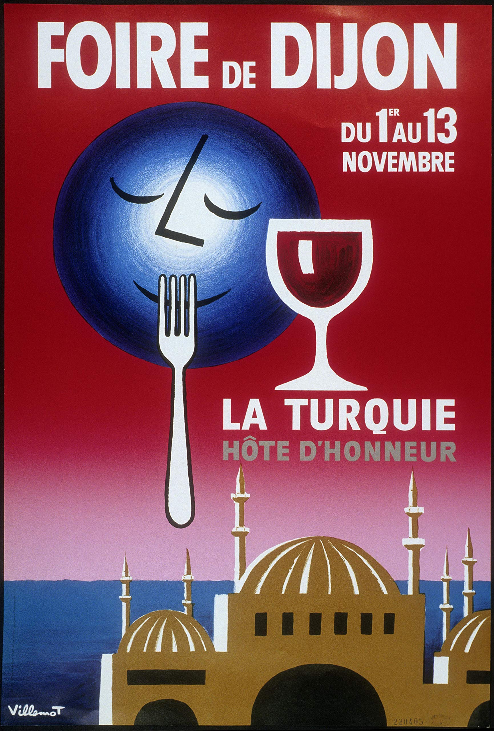 Affiche Foire de Dijon Turquie décoration murale vintage 50X70