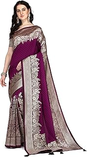 Mehrang Women's Pure Kanjivaram Silk Saree Banarasi Silk Wedding Sarees for Women with Blouse Piece…