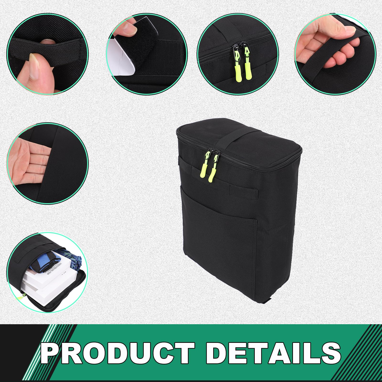 Bolsa organizadora lateral para maletero de coche compatible con Ineos Grenadier 2020-2025, bolsa de almacenamiento de carga trasera de tela Oxford negra para maletero, estuche de