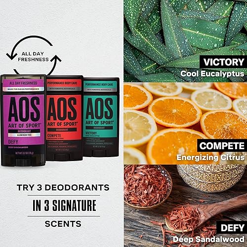 Miniatura 38 de Art of Sport Desodorante para hombre, sin aluminio, fragancia cítrica, hecho con botánicos naturales, jabón hidratante para árbol de té, hecho para