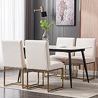 Vista 20 de Juego de 2 sillas de comedor modernas, sillas de comedor tapizadas de lino con patas de metal cromado para comedor, tocador, cocina, sala de estar