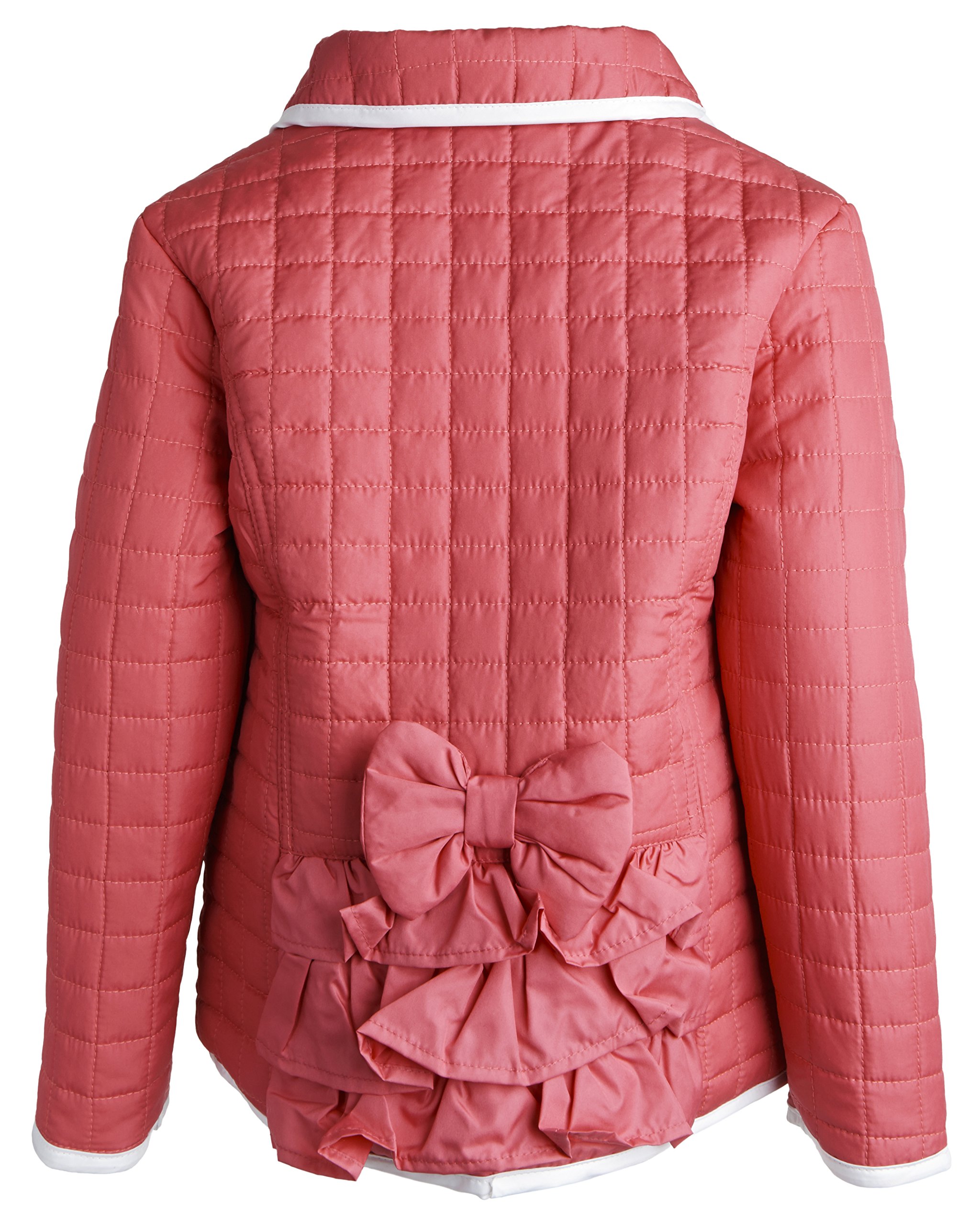 Urban Republic Girls Light Padded Quilted Spring Rain Jacket with Back Ruffles - Hot Pink (Size 24M)