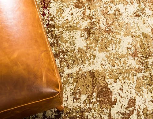 Miniatura 8 de Unique Loom Barista Collection - Alfombra moderna a cuadros, contemporánea, multicapas, Polipropileno, BeigeMarrón