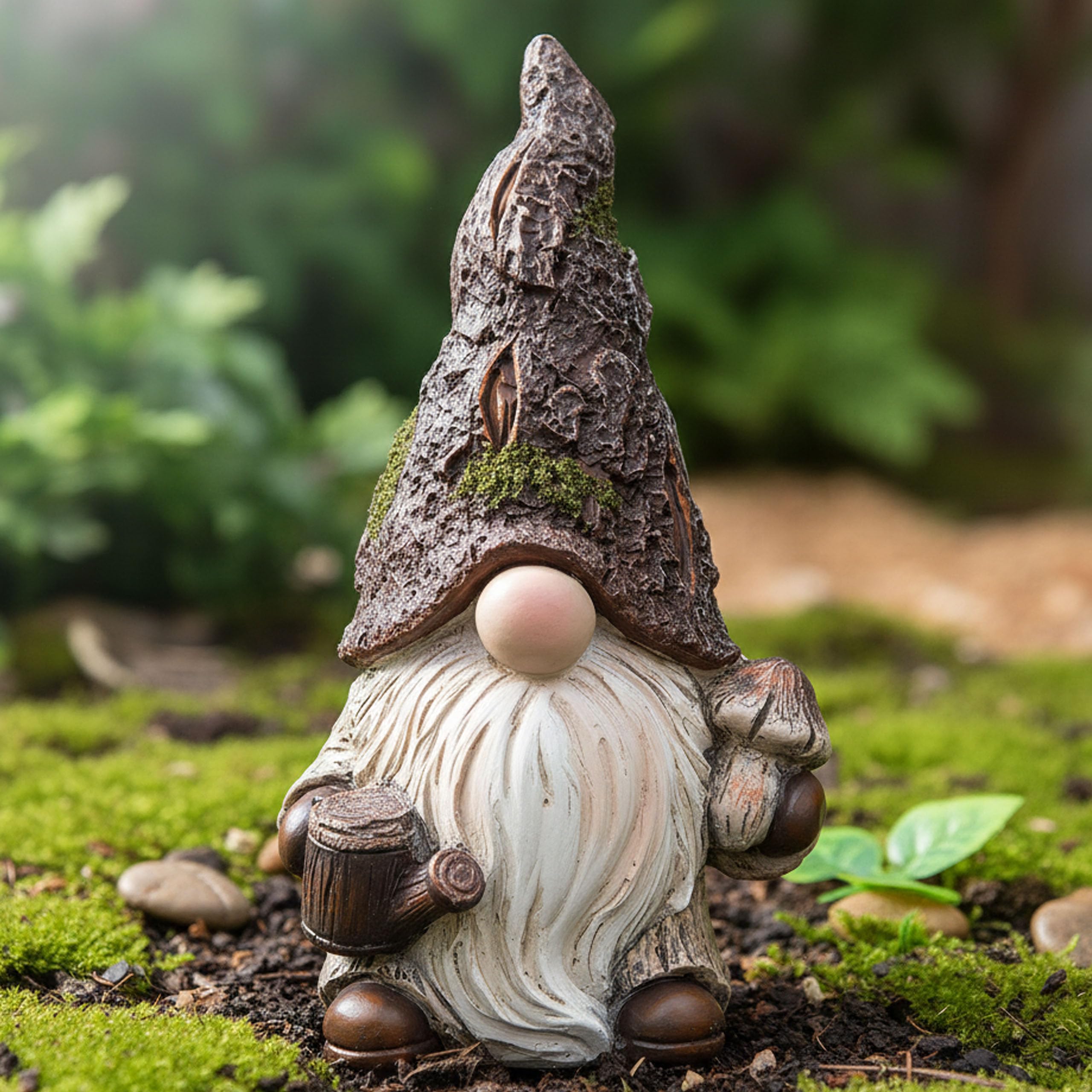 Nain de Jardin Rigolo pour Extérieur & Intérieur - Figurine de Jardin Résistante aux Intempéries Aspect Pierre - Statue Nain Peinte à la Main pour Balcon, Terrasse & Pelouse - Idée Cadeau Originale