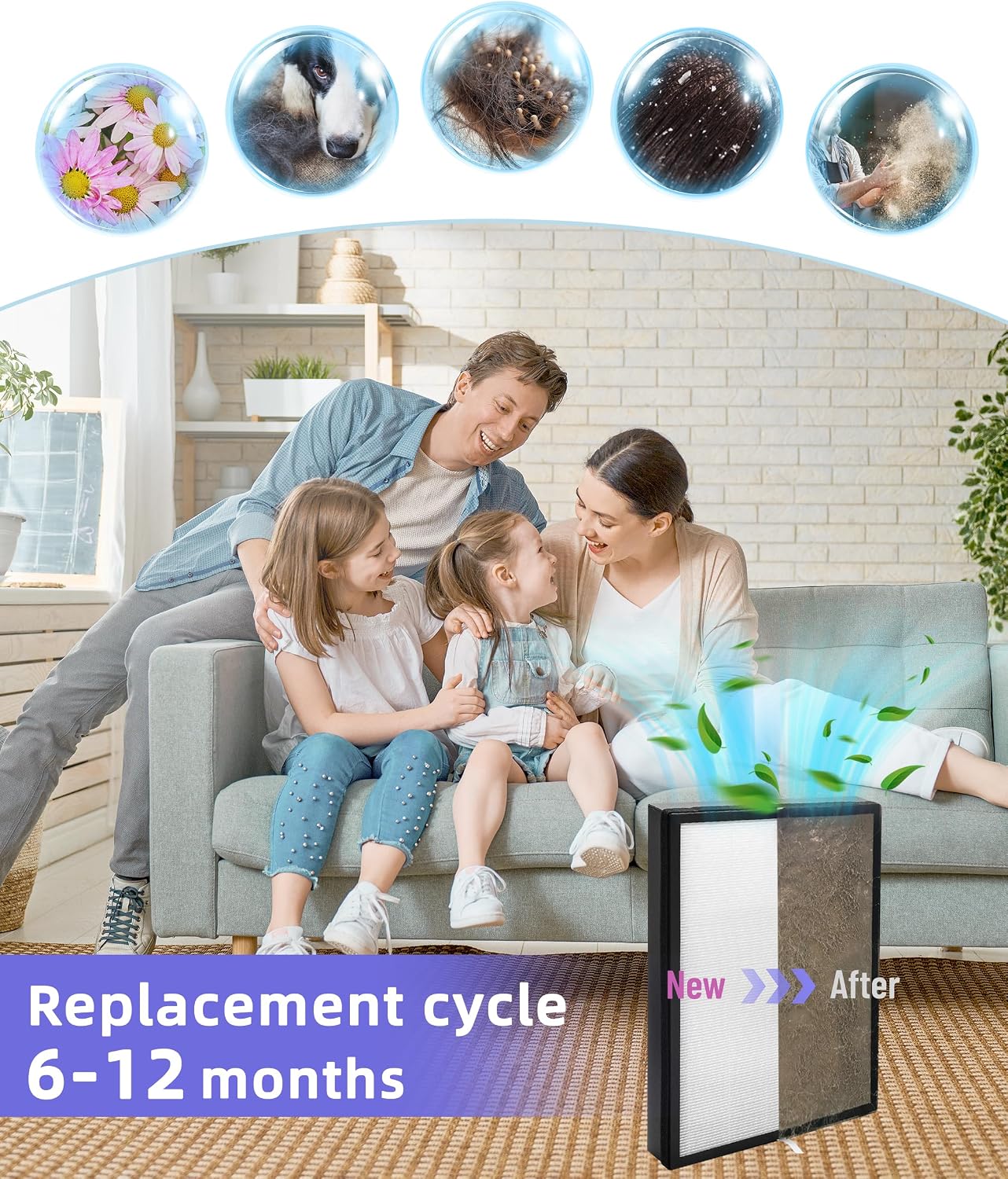 AP450FA Replacement Filter Compatible with Envion Pro AP450 Air Purifier, Compared to Part#AP450F, 2 Count