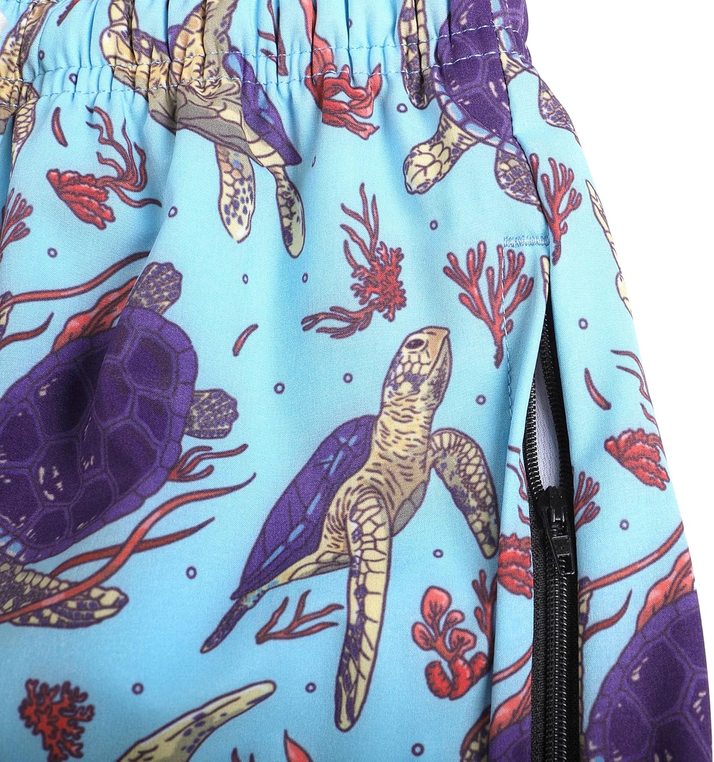 Pullonsy Men's Swim Trunks Quick Dry Board Shorts with Zip Pockets Beach Swimwear Bathing Suits - Image 4