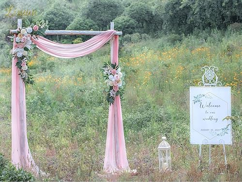 Miniatura 2 de Lisuun Flores de arco de boda, flores artificiales para decoración, guirnalda de flores grandes para boda romántica en anticipación y ceremonia de