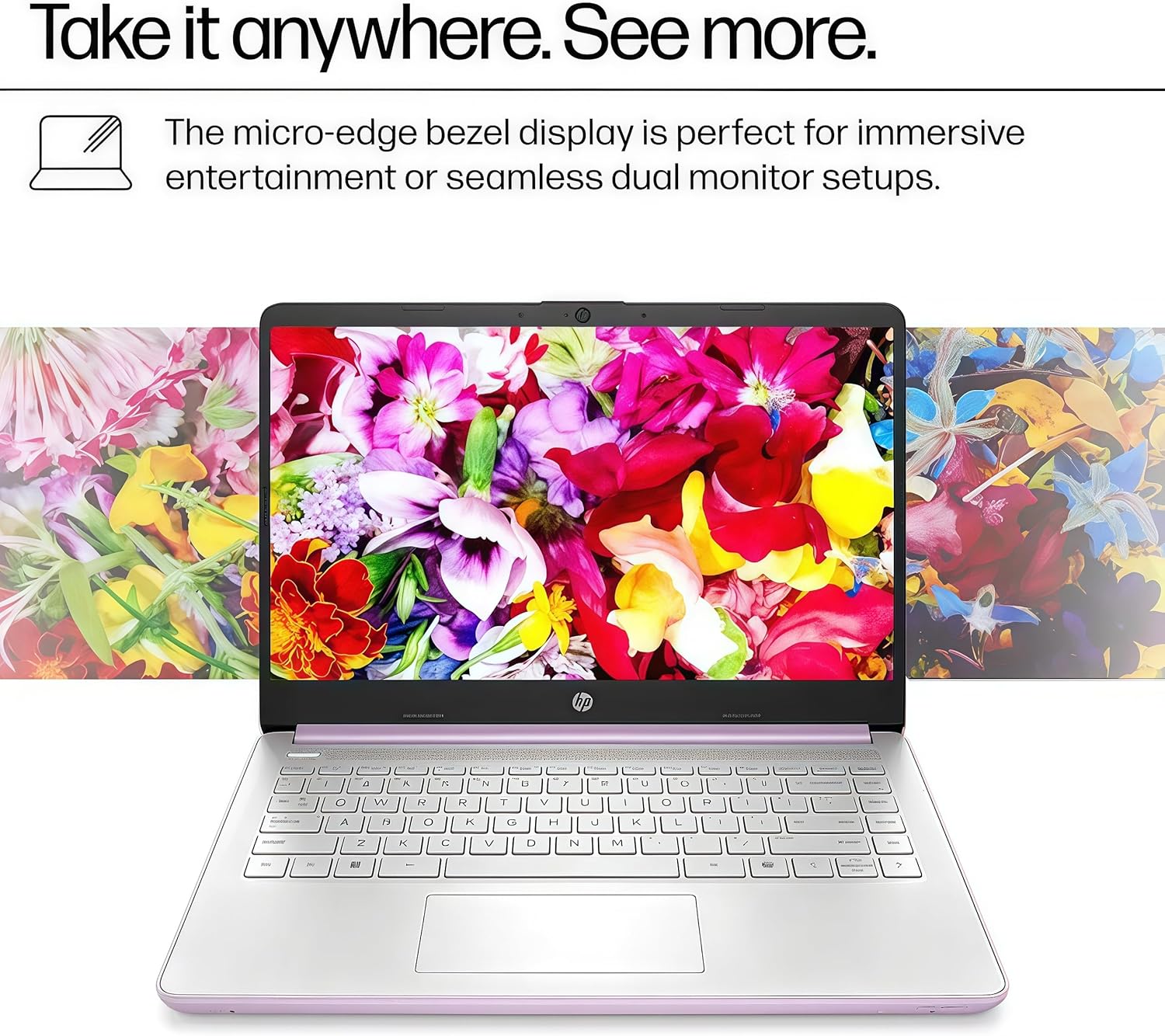 HP 2025 14" AI Laptop, Intel 4-Core N150(Beats N4120), 16 GB RAM, 384 GB Storage(128GB UFS+256GB Micro SD), Ultra Light, Webcam, WiFi, HDMI, Windows 11 Pro & Microsoft Office 365, Honey Lavender