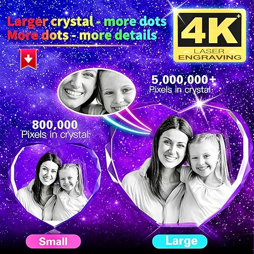 Miniatura 3 de Foto de cristal 3D  Regalos personalizados con tu propia foto para élella, mamá, papá, mujeres, hombres, imagen grabada con láser 3D, imagen grabada