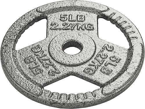 Miniatura 2 de BalanceFrom Placa de peso de hierro fundido para entrenamiento de fuerza y levantamiento de pesas, olímpico o estándar
