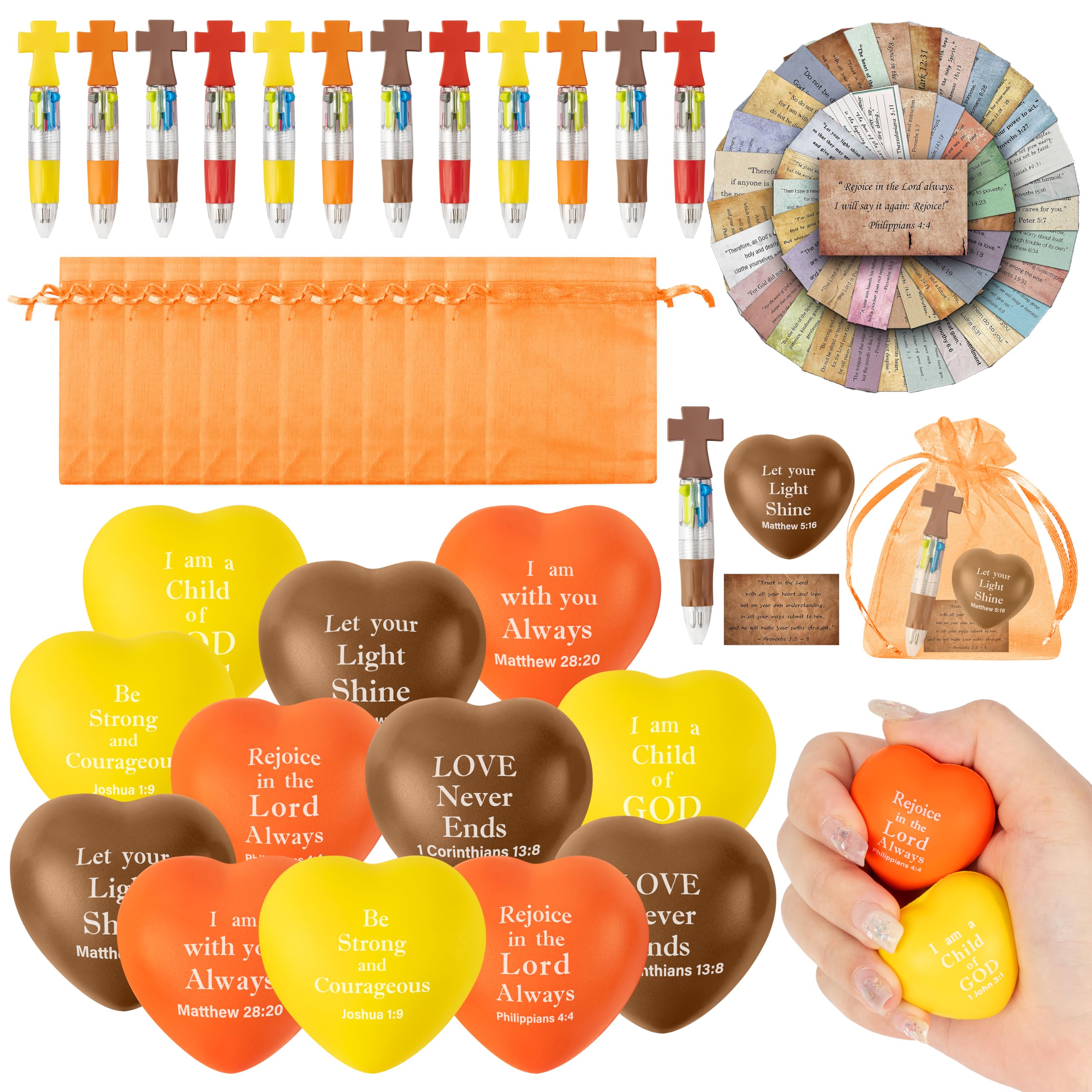 R HORSE 12 Pack Fall Christian Religious Heart Squeeze Balls Party Favors