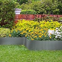 Vista 2 de Worth Bordes de Paisajismo de Acero Galvanizado Corrugado Ancho, 10" x 20 Pies Tiras Largas de Metal Flexible y Resistente para Bordes de Césped