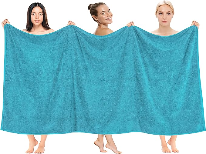 Cotton Paradise Oversized Bath Sheet, 100% Cotton 40x80 Clearance Bath Towel Sheet, Turkish Extra Large Bath Towel for Bathroom, Aqua Blue Bathsheet