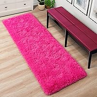 Vista 7 de Foxmas Alfombra Runner Suave para Dormitorio y Sala de Estar, 2x6 Pies Alfombras de Área Esponjosas Shag Alfombra de Cabecera para Habitación