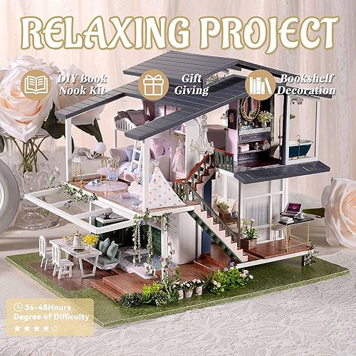 Miniatura 22 de Flever Kit de casa de muñecas en miniatura, manual creativo con muebles para regalo romántico de obras de arte (apartamento Perfect Time)