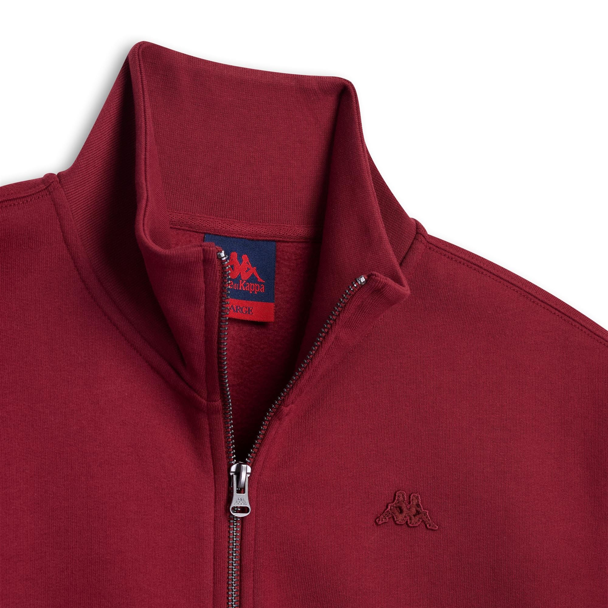 Kappa - Felpa con Zip, Uomo, Cotone, Lifestyle, Modello: Aragon Brushed