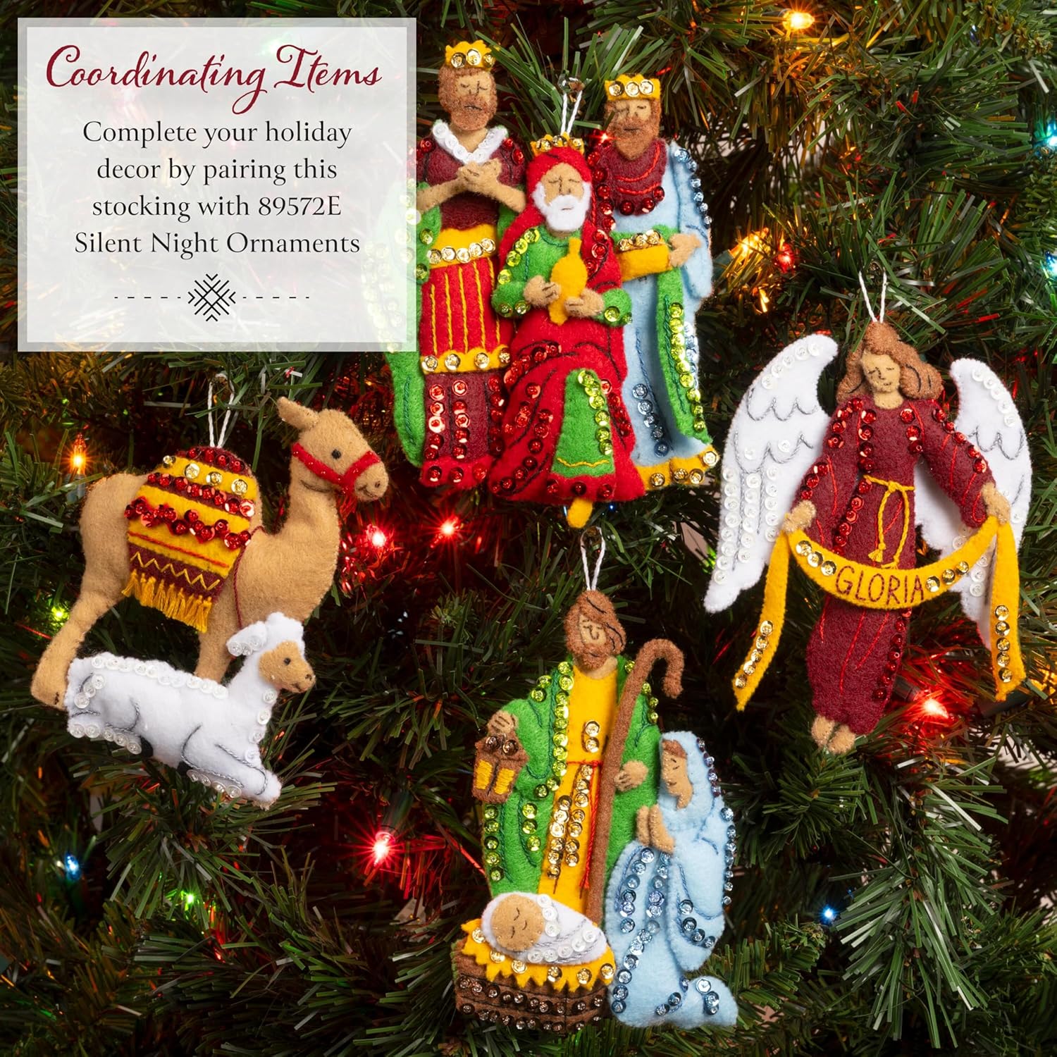 Bucilla Felt Applique 18" Stocking Making Kit, Treasure of Kings, Perfect for DIY Arts and Crafts