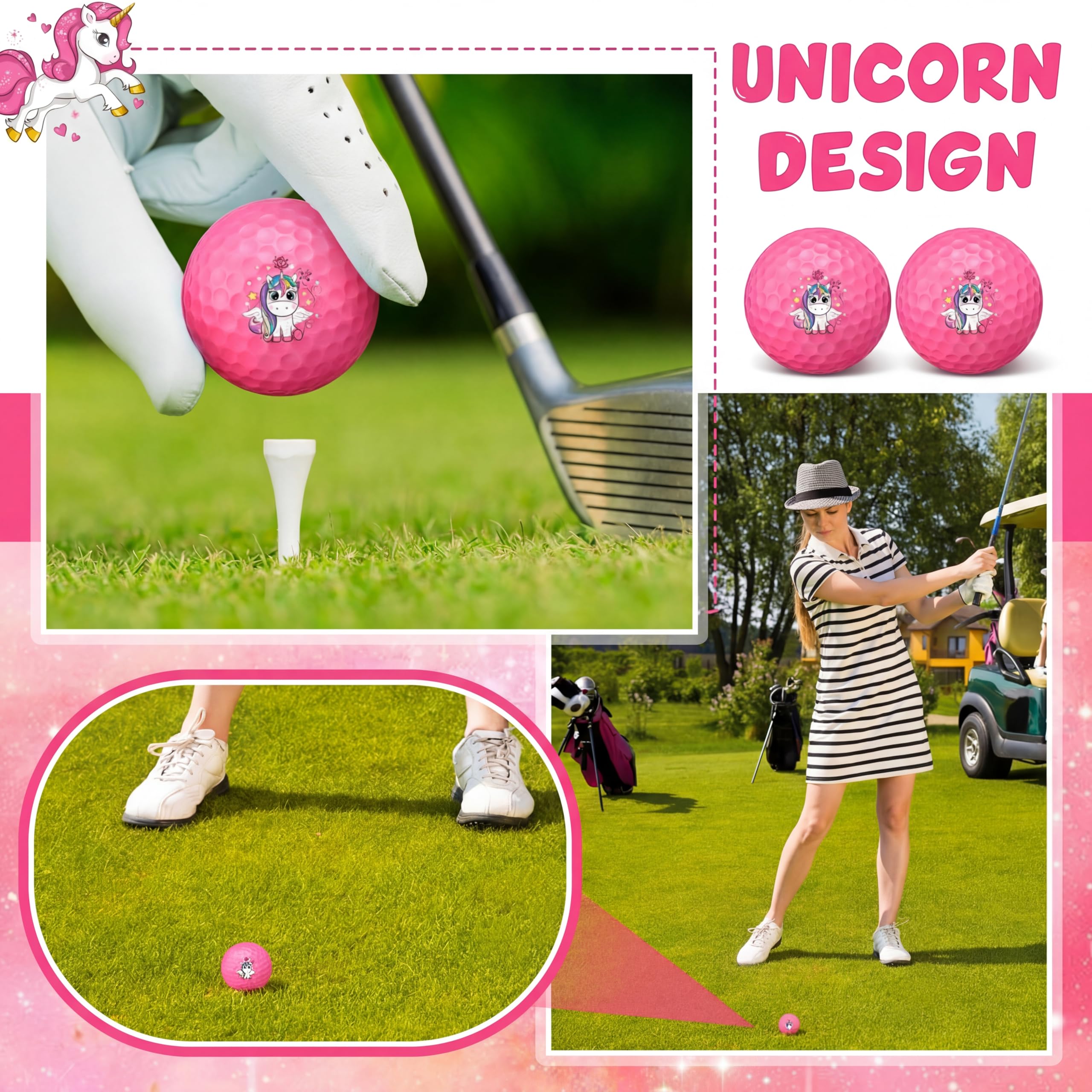 Silipull Lustige Golfbälle, Einhorn, 20 Stück