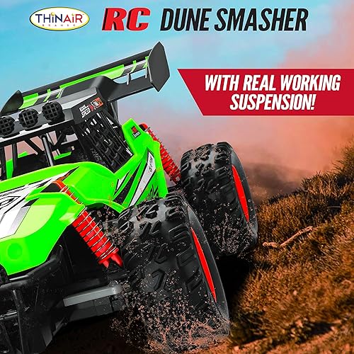 Miniatura 7 de Nature Bound Coches de control remoto a escala 1:16 Dune Smasher Off-Roader 2WD todo terreno, auto de juguete eléctrico - Perfecto para rastreo de