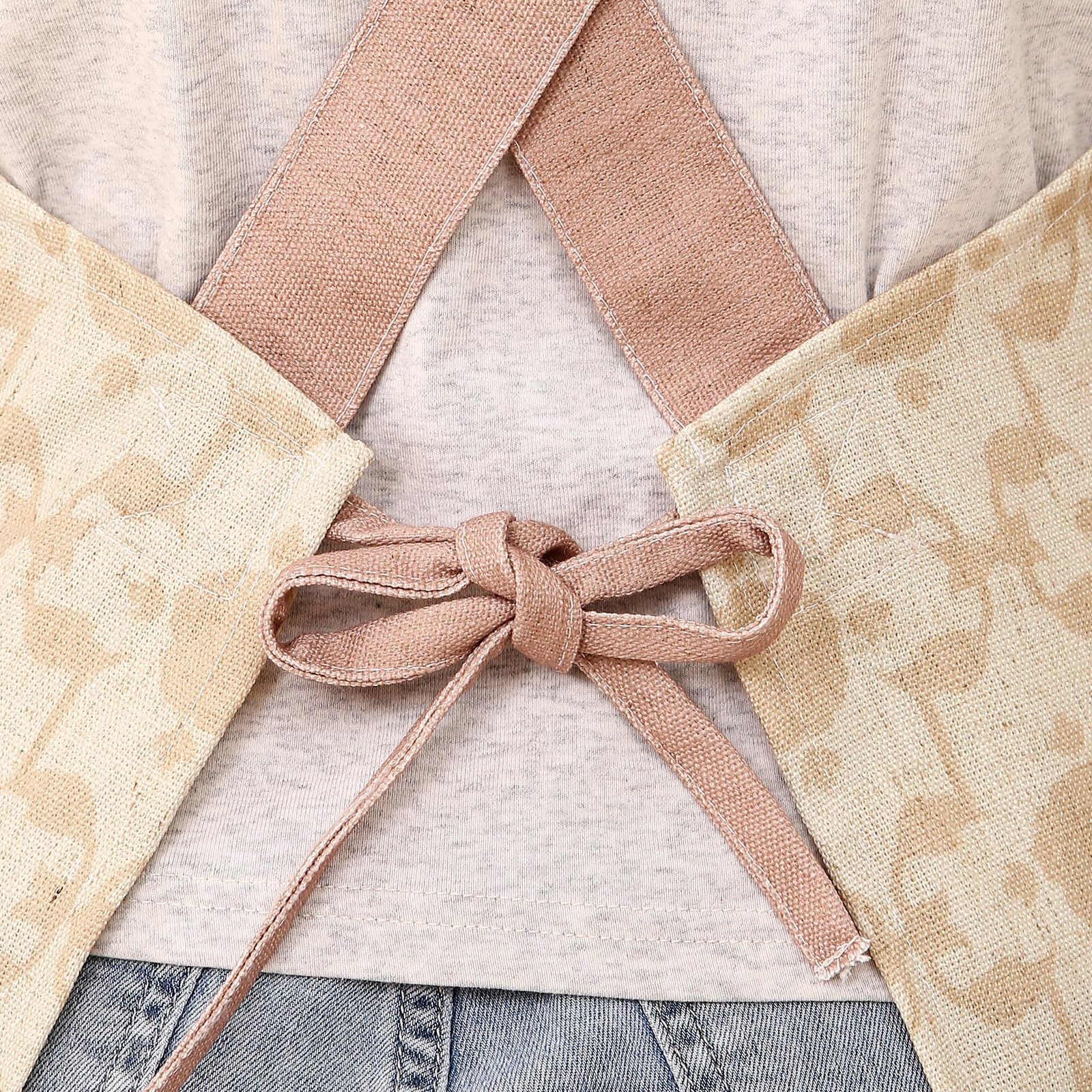 patdrea Delantal de lino floral azul con bolsillo, delantales franceses para cocina, jardín, chef, barbacoa, para mujeres y hombres, correas cruzadas en la espalda