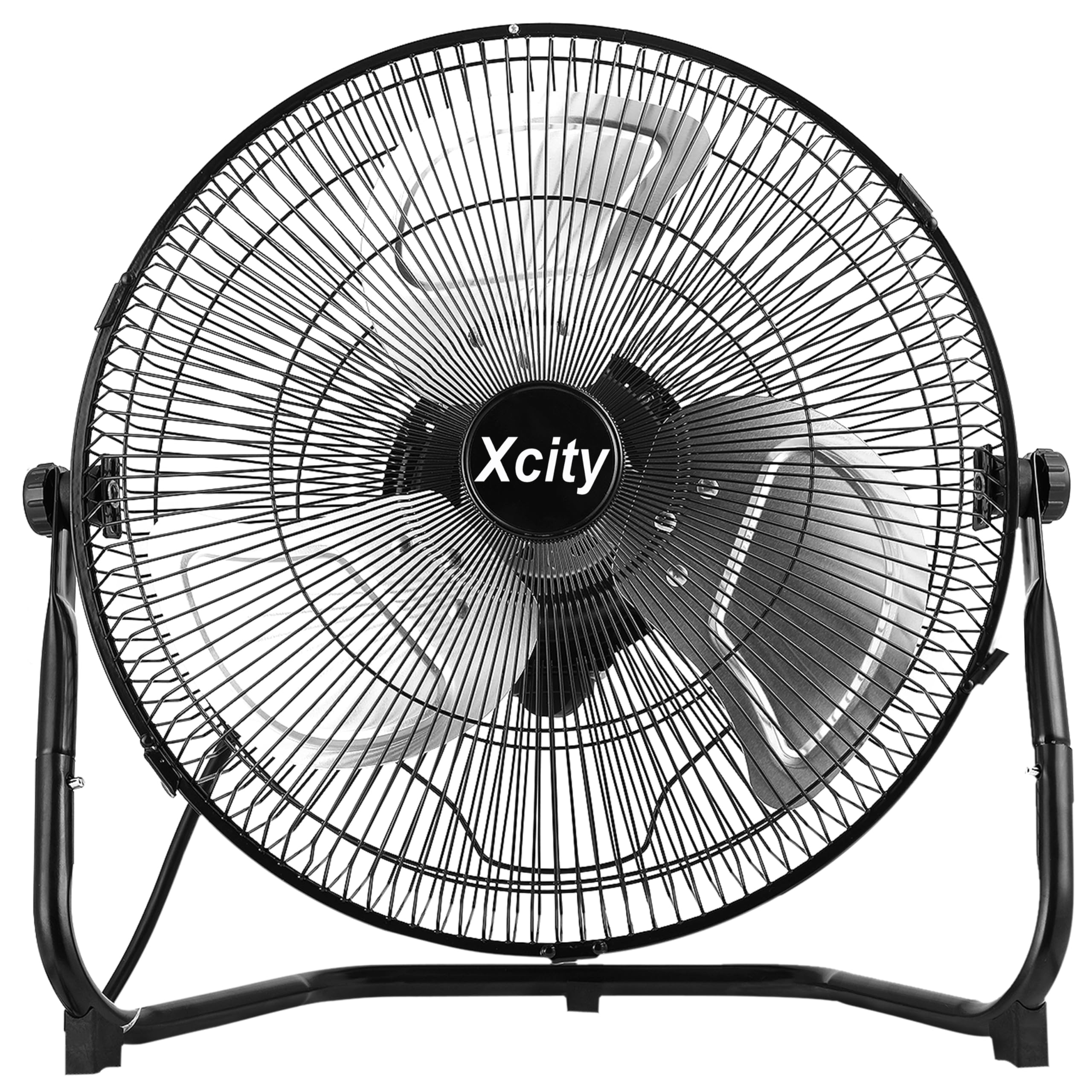 Xcity 14 Inch Metal Industrial Floor Fans, Max 2100 CFM, Heavy Duty High Velocity Fan with 3-speed and 360°Adjustable Tilt, for Warehouse, Workshop,
