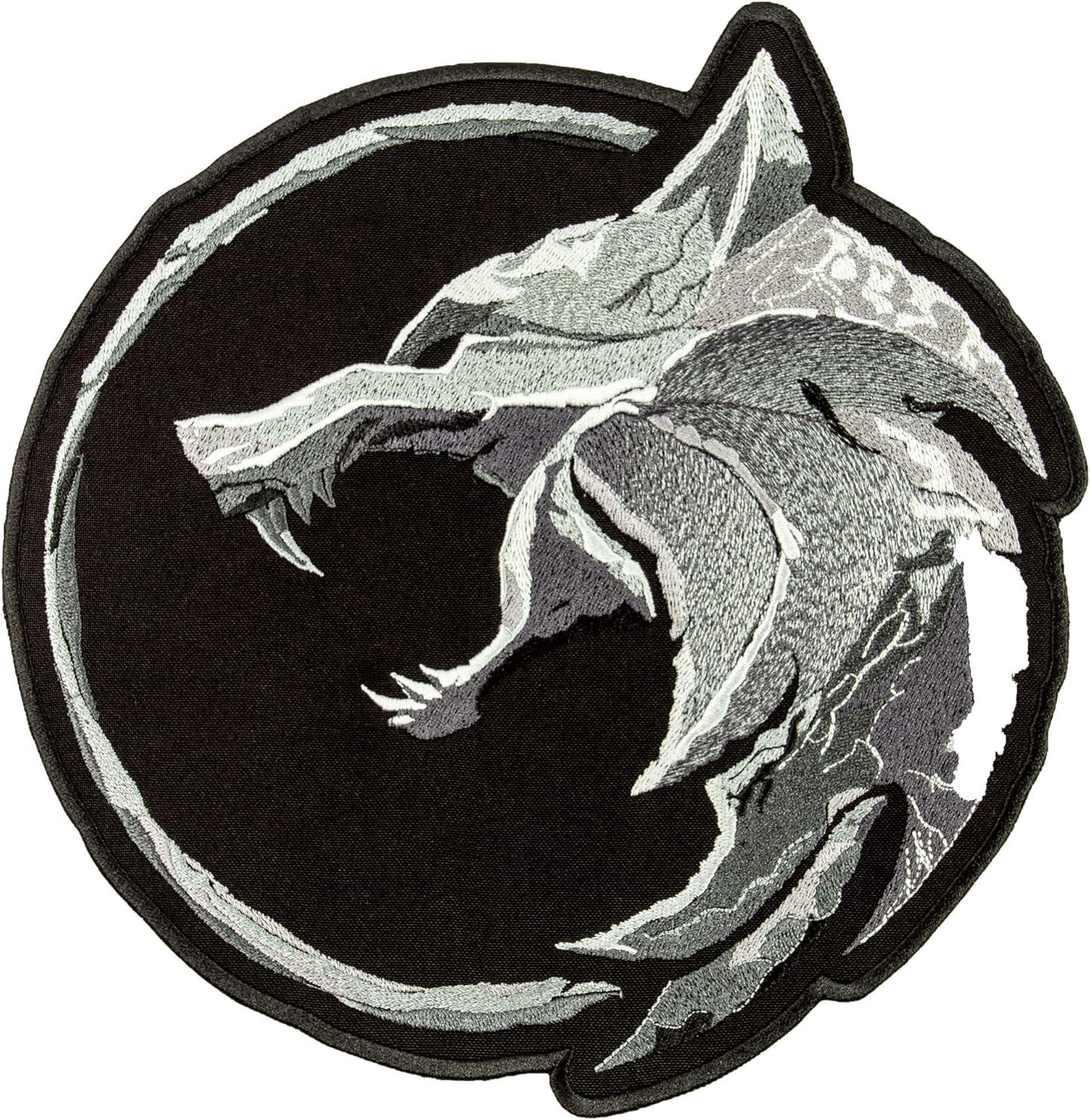 The Wolf Amulet Patch/TV Series and Game Emblem/Embroidered Iron On (8.9" x 9.3")
