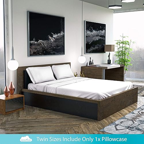 Miniatura 7 de DREAMCARE - Juego de sábanas de tamaño individual y fundas de almohada, 3 piezas, hasta 15 pulgadas, colección 2500 Supreme, muy suaves y