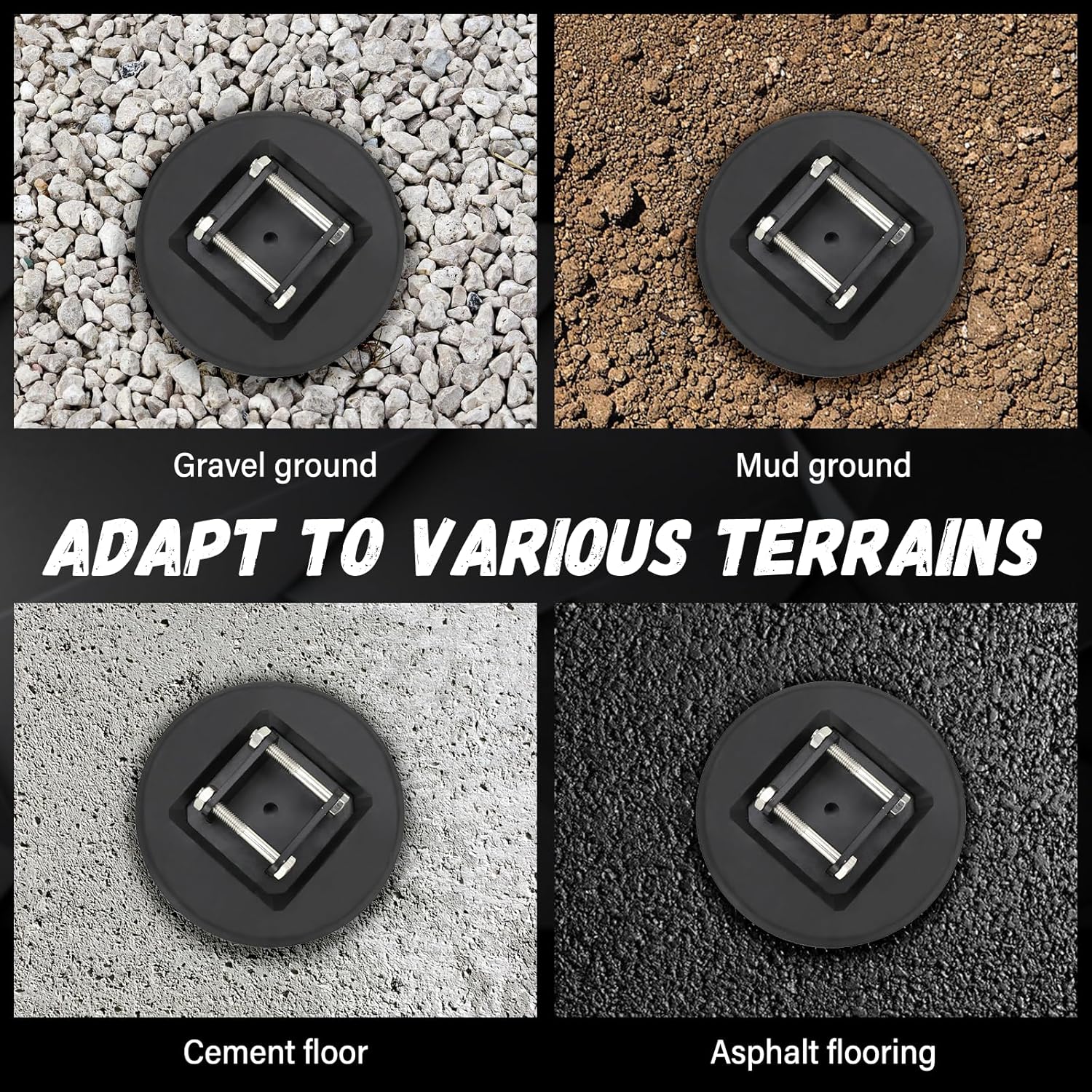 4-Pack Two-Point Trailer Jack Stands Featuring 5.5" Metal Foot, Increased The Contact Area with The Ground by 80%, Ensuring Stable Operation in Any Ground