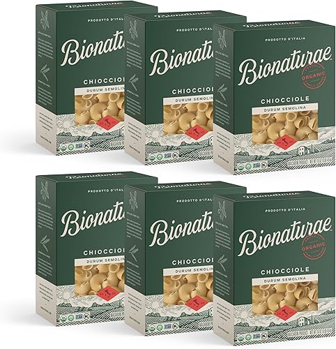 Bionaturae Chiocciole - Pasta de sémola dura, Kosher, alta proteína, sin OMG, certificado USDA, sémola dura chiocciole, pasta orgánica de