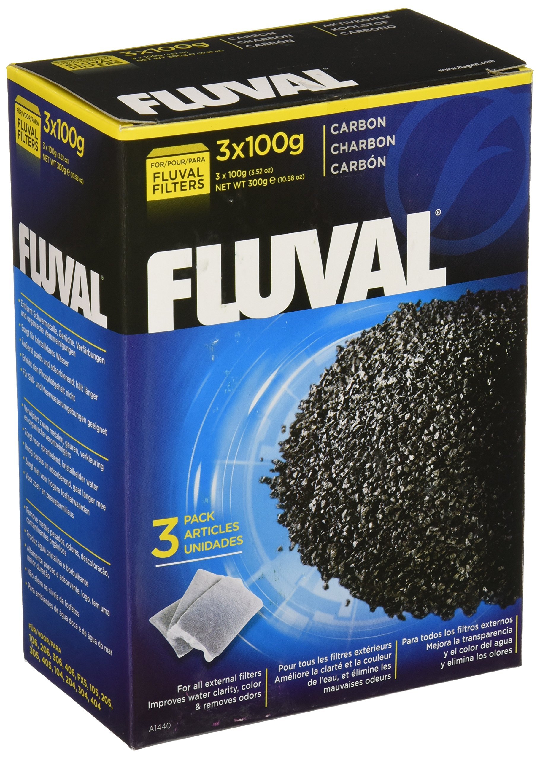 Fluval charbon actif sachet Hagen pour résoudre l'eau trouble du filtre de canister