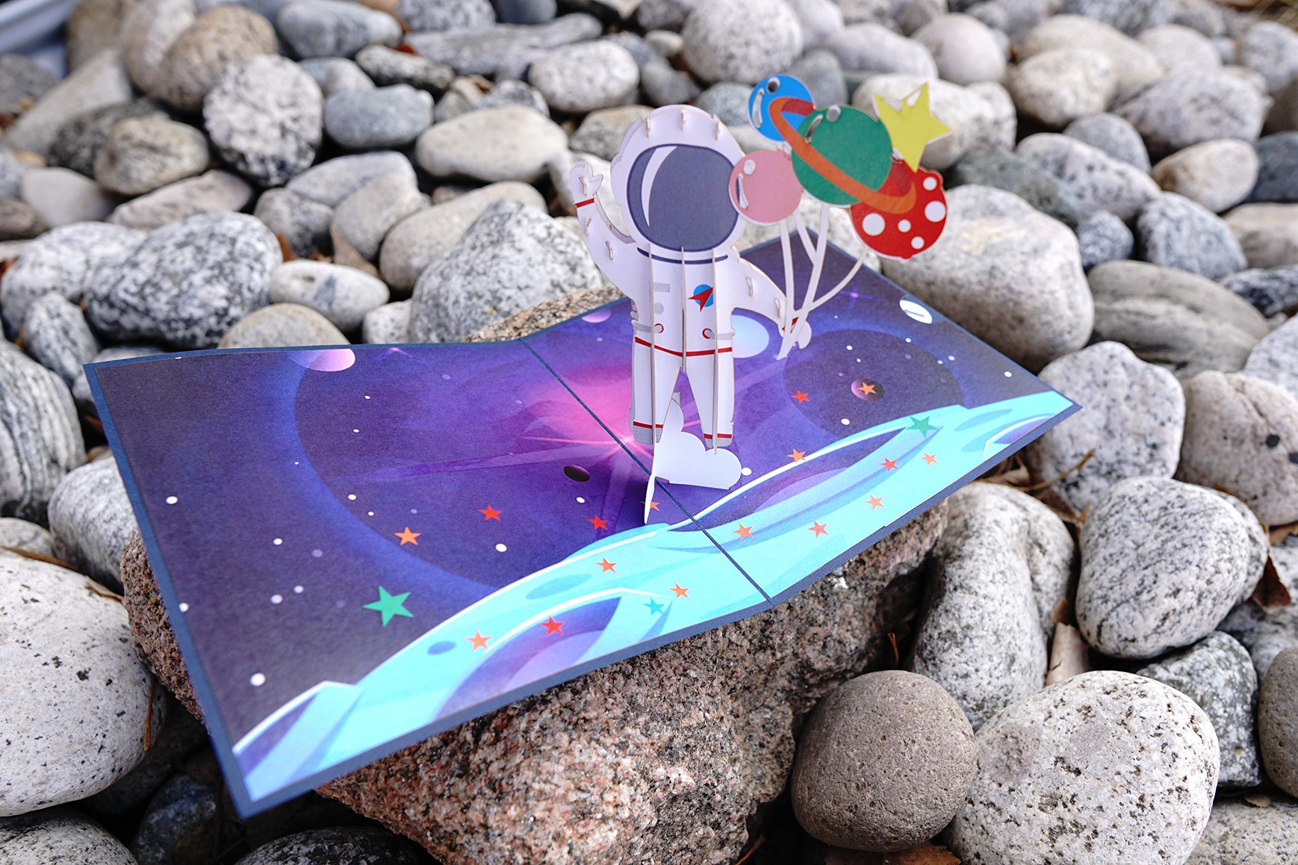 Amazon | Rykamia Spaceman Birthdayポップアップカード、スペース