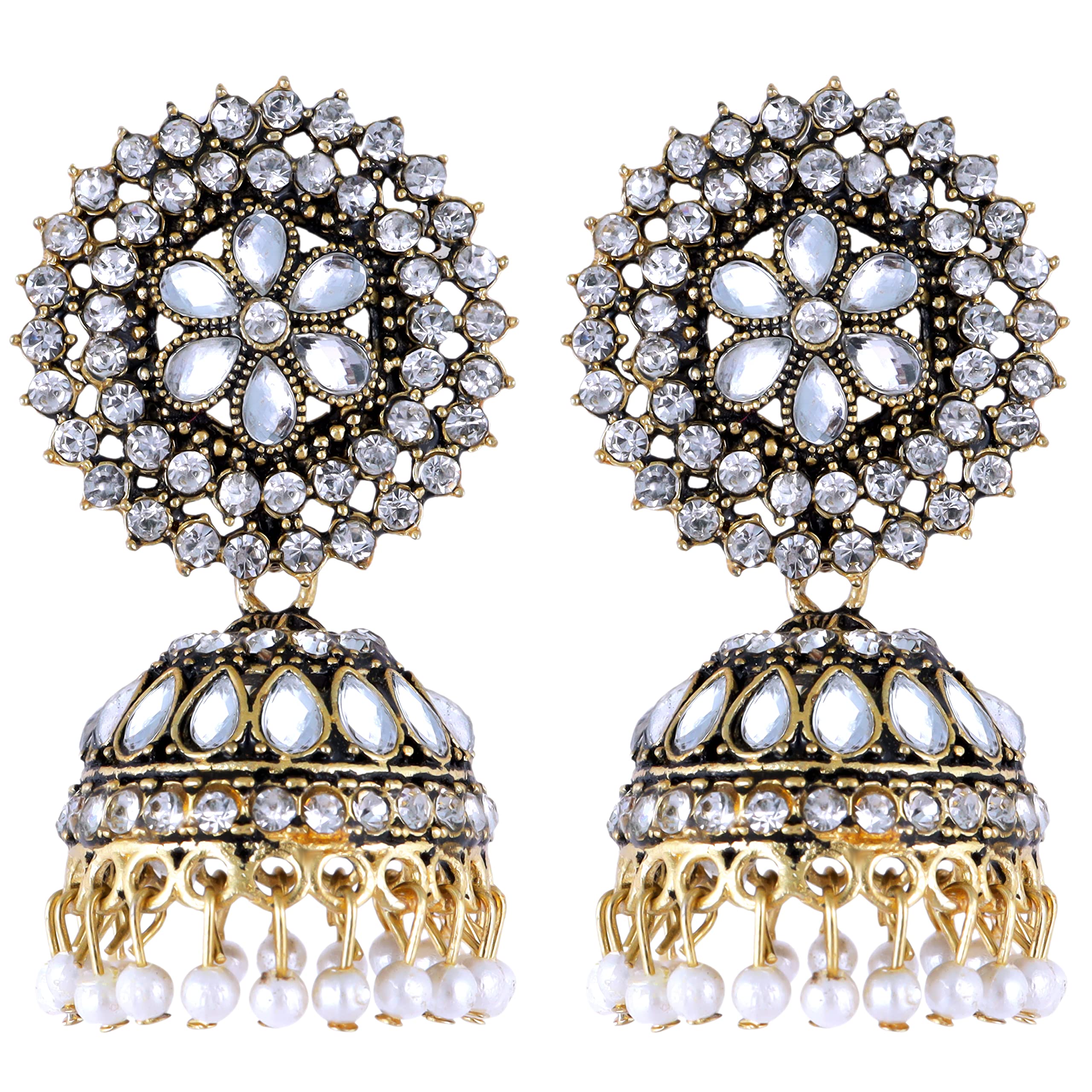Fashion Frill Exclusively Pearl Floral Designs Gold Plated Jhumka Earrings For Girls Women Stylish Latest Fancy Earrings(White) (B09JP89ZVZ) Amazon Price History, Amazon Price Tracker