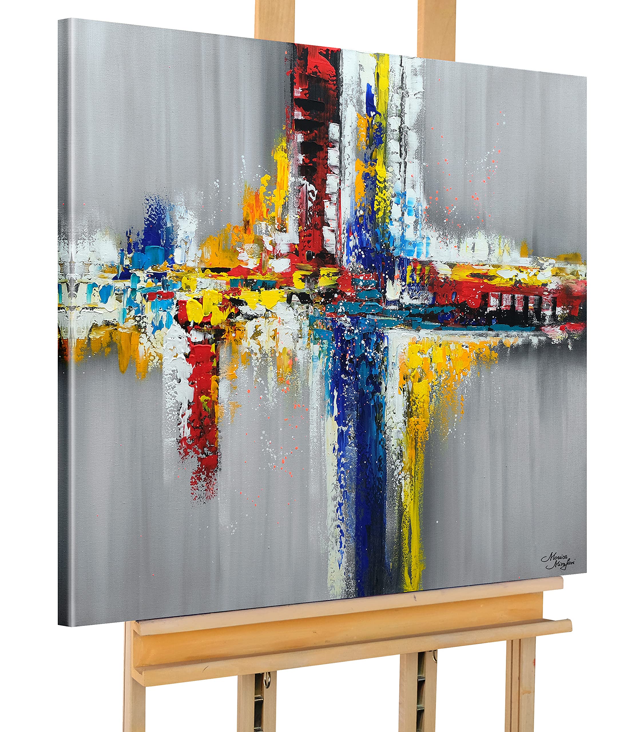 Monica Mirafiori I 90x90 cm I Tableau Peint à la Main I Modèles Tableau I Peintre Moderne I Tableaux Peintures I Toile sur Cadre en Bois