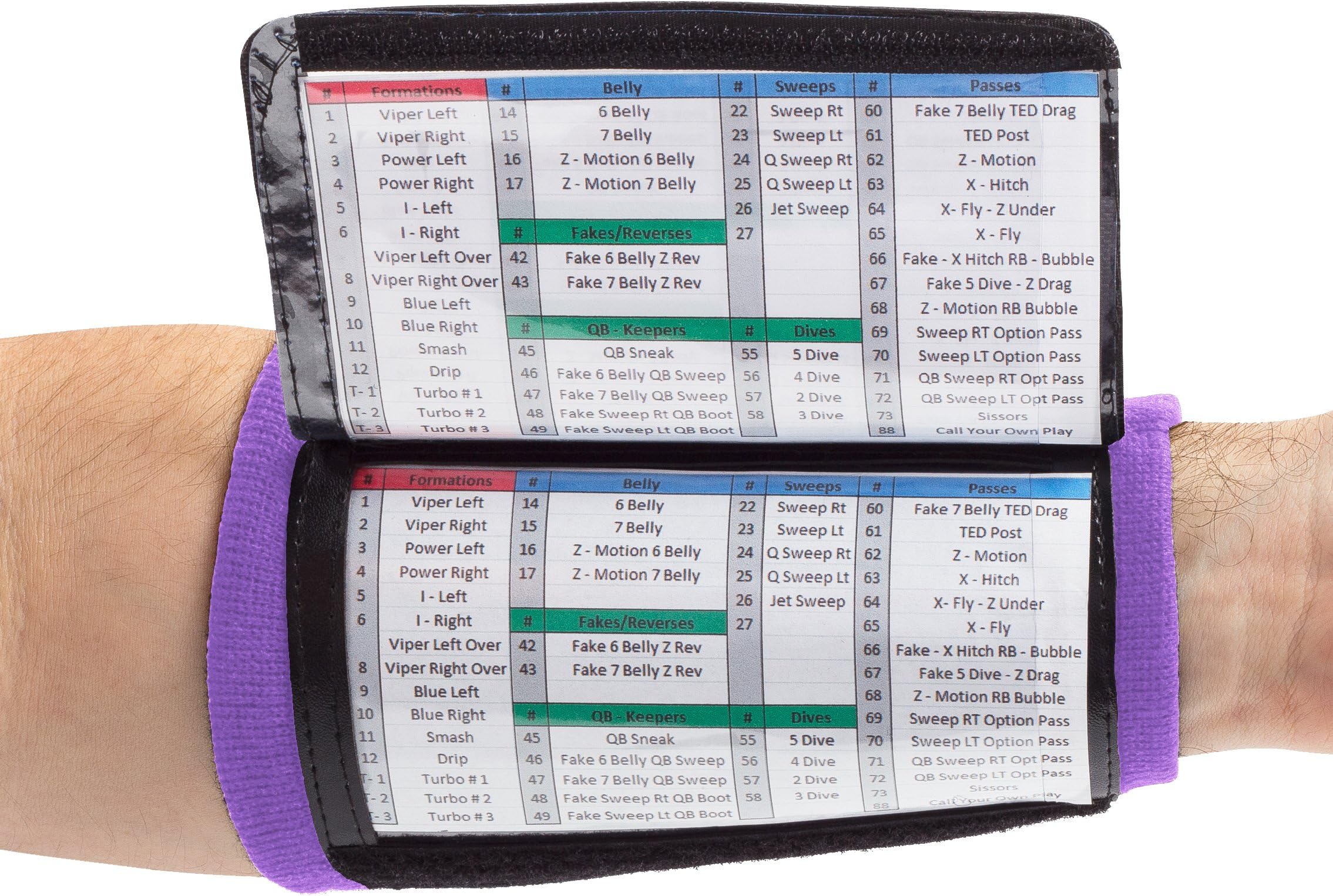WristCoaches Football Play Wristbands - Youth Quarterback Gear - Wristband Playbook - Softball Wristbands for Signs