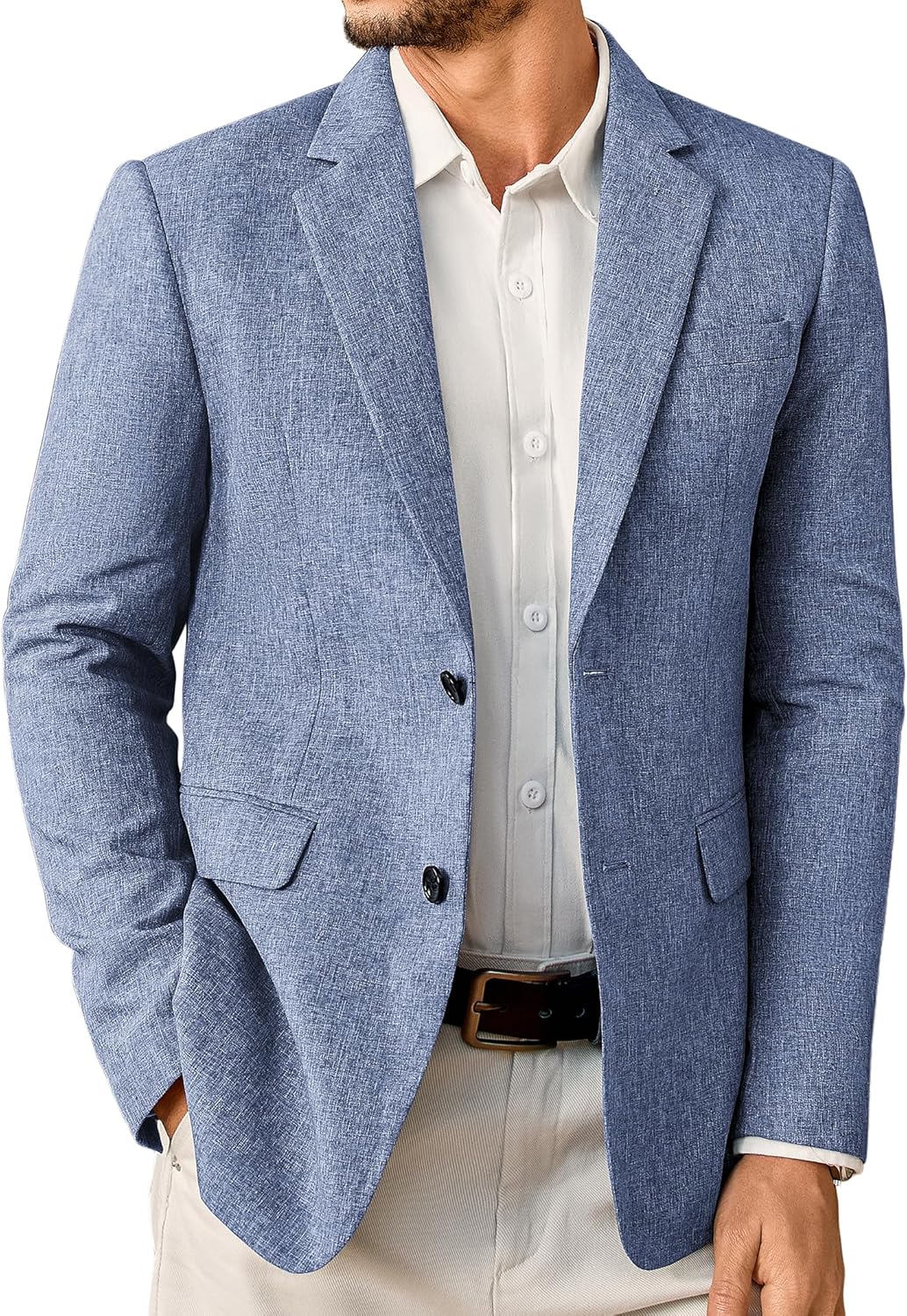 Vssjavun Mens Sport Coats Casual Blazer Two Button Lightweight Business Suit Jacket