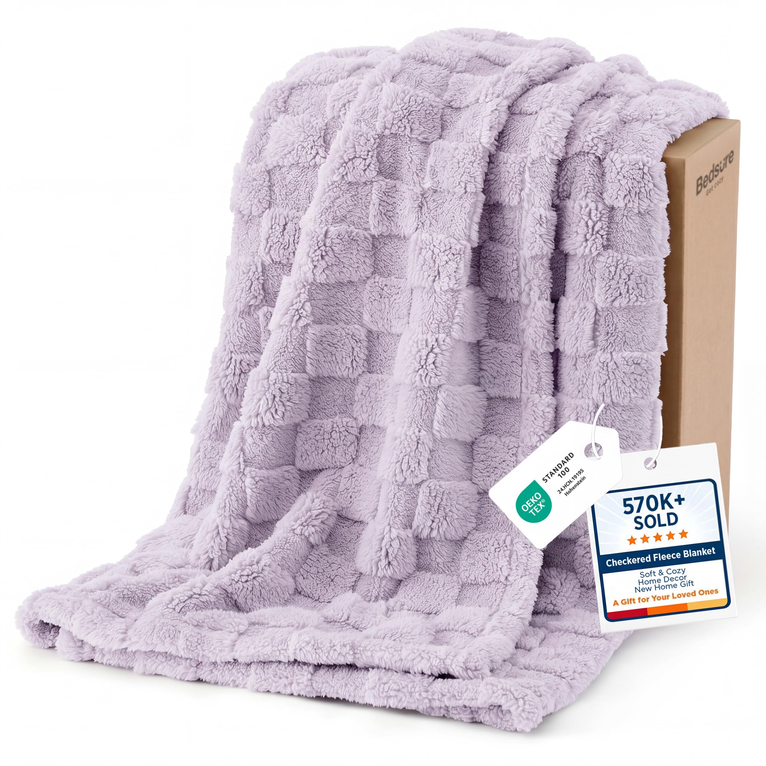 Amazon.com: Bedsure GentleSoft Lavender Purple Throw Blanket for