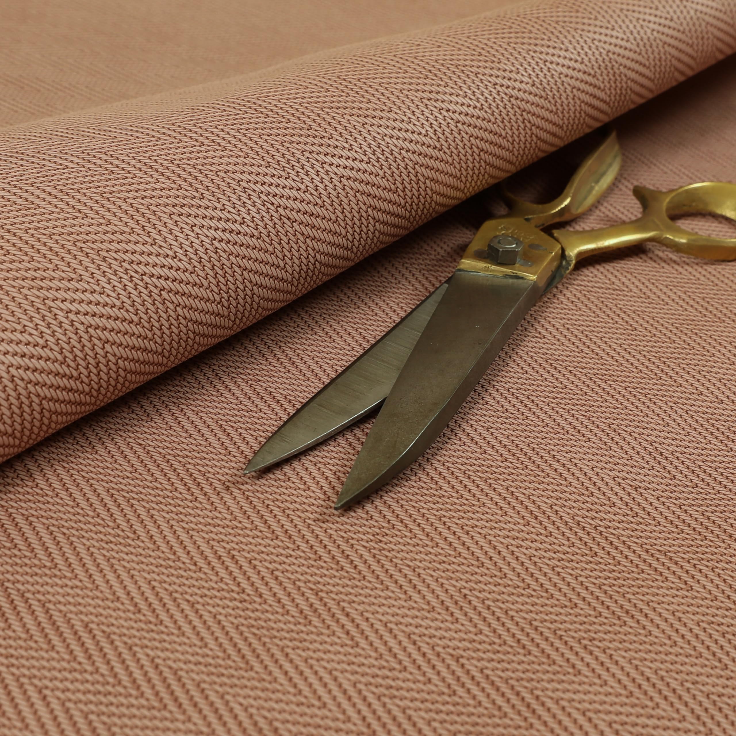 Redbrick Mill Fabrics Flame Retardant Herringbone Pattern Semi Plain Faux Leather Pink Vinyl Upholstery Fabrics (1 Metre)