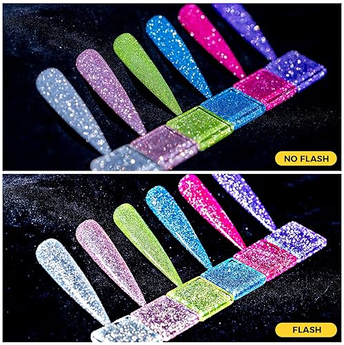 Miniatura 9 de BURANO Esmalte de gel con purpurina reflectante, 0.2 fl oz, esmalte de gel de discoteca brillante holográfico con purpurina, arte de uñas, salón de