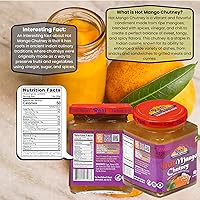 Vista 2 de Rani Hot Mango Chutney (Spicy Indian Preserve) Tarro de vidrio de 10.5 oz (300 g), listo para comer, vegano ~ Sin gluten, totalmente natural, sin OMG