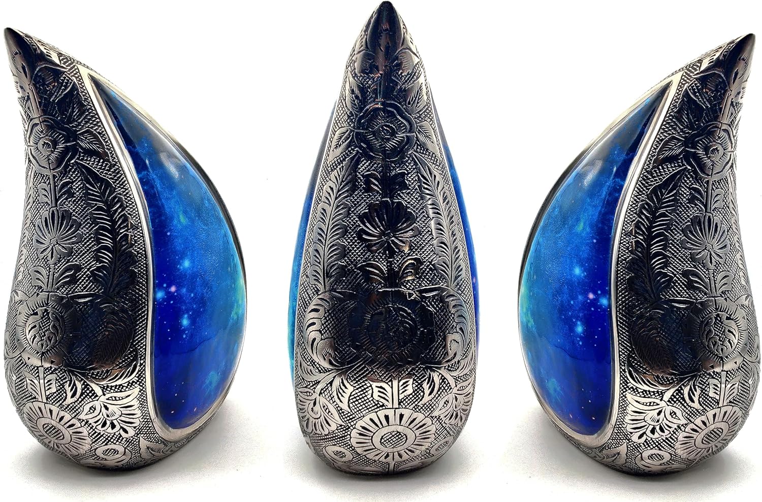 Galaxy Teardrop Urns for Human Ashes, Funeral Cremation Urn with Velvet Bag, Keepsake Urn for Adults, Large for your loved ones Urns for Blue Starry Sky Capacity10 inch (200 cubic inches) BY 5MOONSUN5