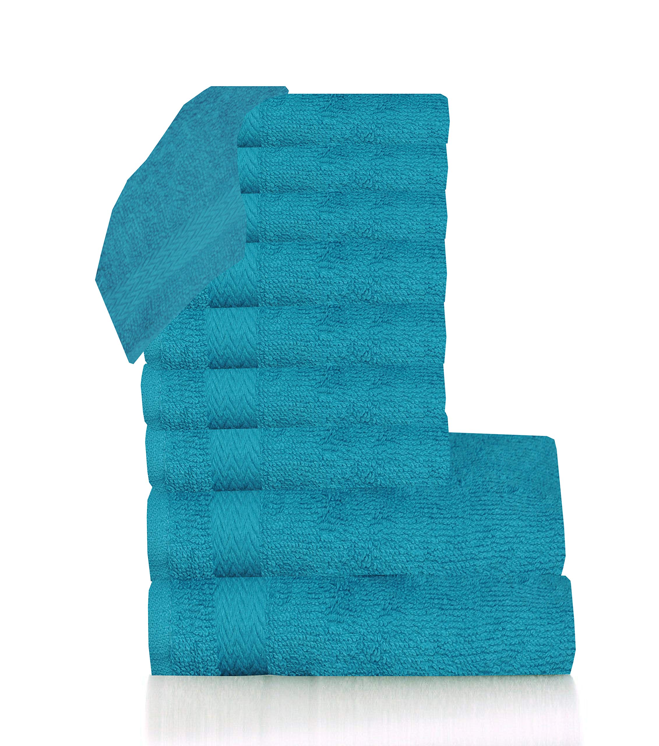 beSunshine 3x Pack Premium 100% Egyptian Cotton Terry Tea Towels Kitchen Dish Towels Extra Absorbent (Teal, 3)