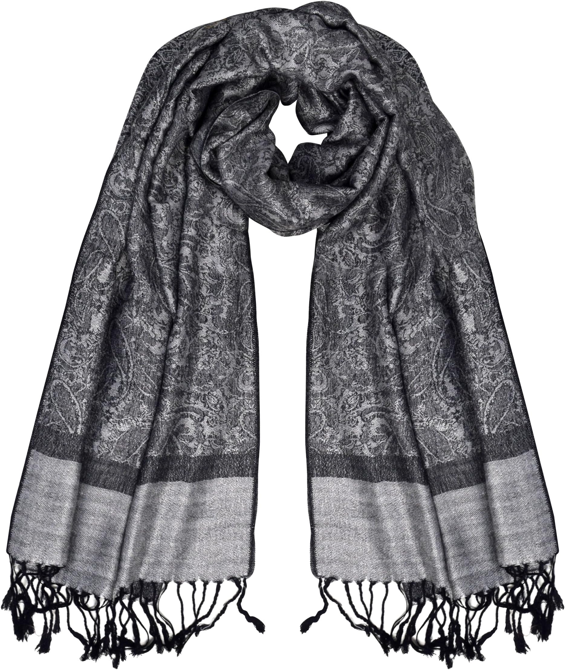 Peach Couture Elegant Vintage Jacquard Paisley Feel Shawl Wrap Scarf