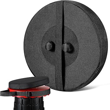 Suzile 1 Piece Telescopic Stool Cushion Exclude Stool with Memory Foam Retractable Folding Stool Cushion with Elastic Strap Round Thickened Folding Cushion