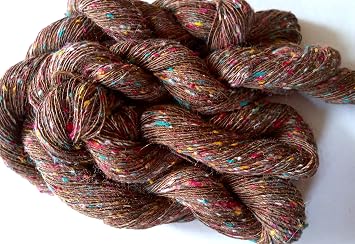Two Pack Bloomingdale Farm Brown with Multicolor Specks Wool Blend Light Weight Yarn