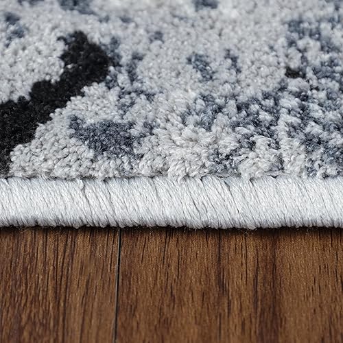 Miniatura 4 de Superior Esperanza - Alfombra moderna de medallón envejecida para interiores, platino, corredor