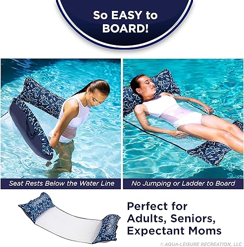 Miniatura 4 de Aqua - Monterey Supreme XL - Flotador de alberca y hamaca de agua 4 en 1, inflable, multiusos, para adultos de material grueso y duradero, color