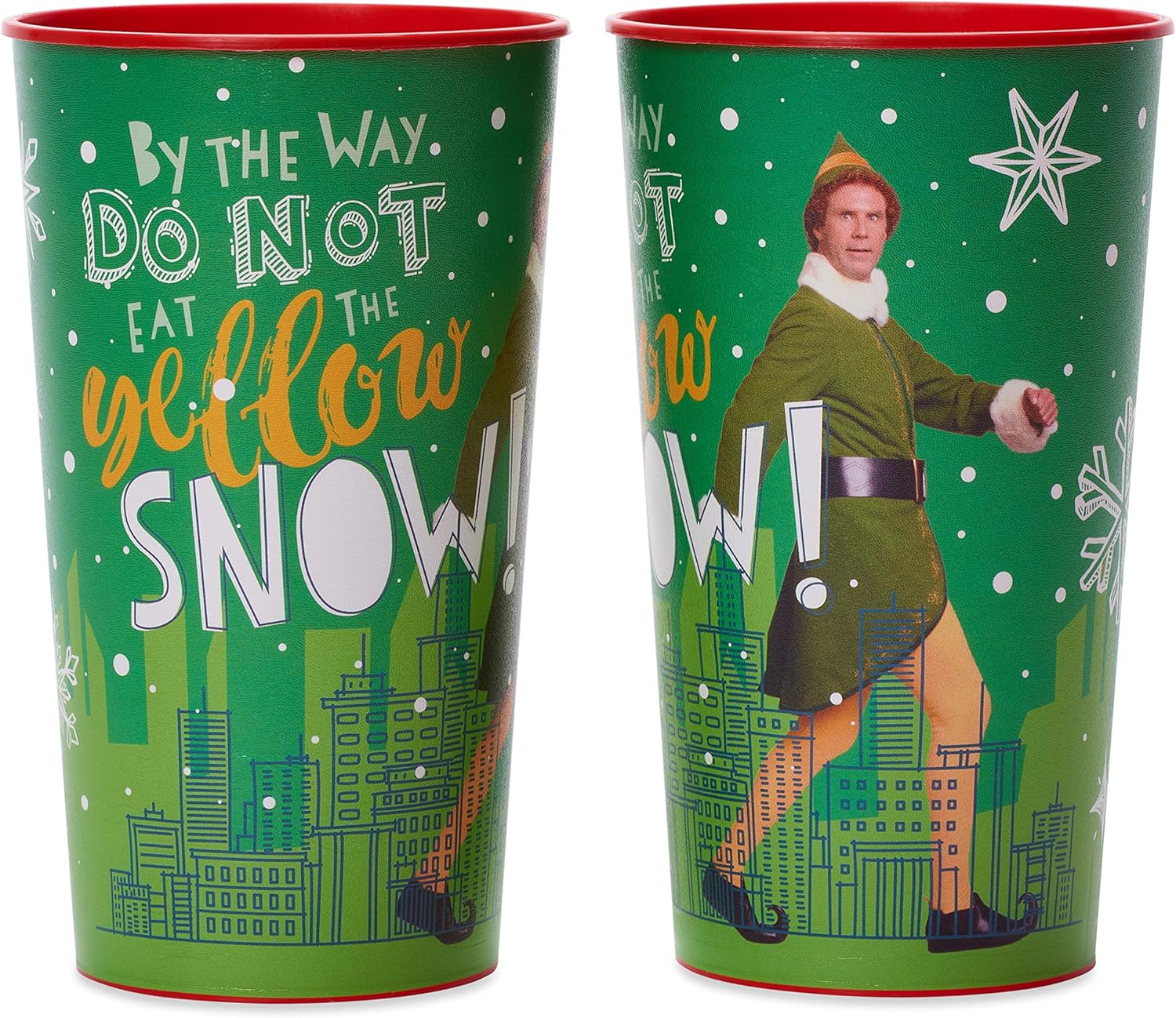 American Greetings 6-Count 22 oz. Reusable Plastic Cups, Buddy The Elf Christmas Party Supplies - Image 2